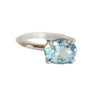 Stella | 14K Oval Aquamarine Hidden Star East West Ring