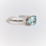 Stella | 14K Oval Aquamarine Hidden Star East West Ring