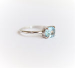 Stella | 14K Oval Aquamarine Hidden Star East West Ring