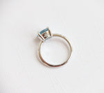 Stella | 14K Oval Aquamarine Hidden Star East West Ring