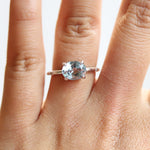 Stella | 14K Oval Aquamarine Hidden Star East West Ring