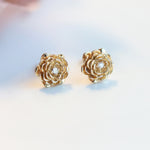 ROSE | 9K and 14K Rose Stud Earrings - Emi Conner Jewelry 