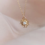 Peony No.2 | 14K Freshwater Pearl & Peony Necklace