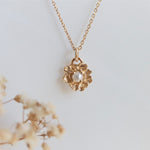 Peony No.2 | 14K Freshwater Pearl & Peony Necklace