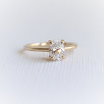 AVA | 0.8 ct Oval Dainty Cathedral Solitaire Ring