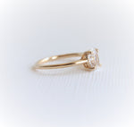 AVA | 0.8 ct Oval Dainty Cathedral Solitaire Ring