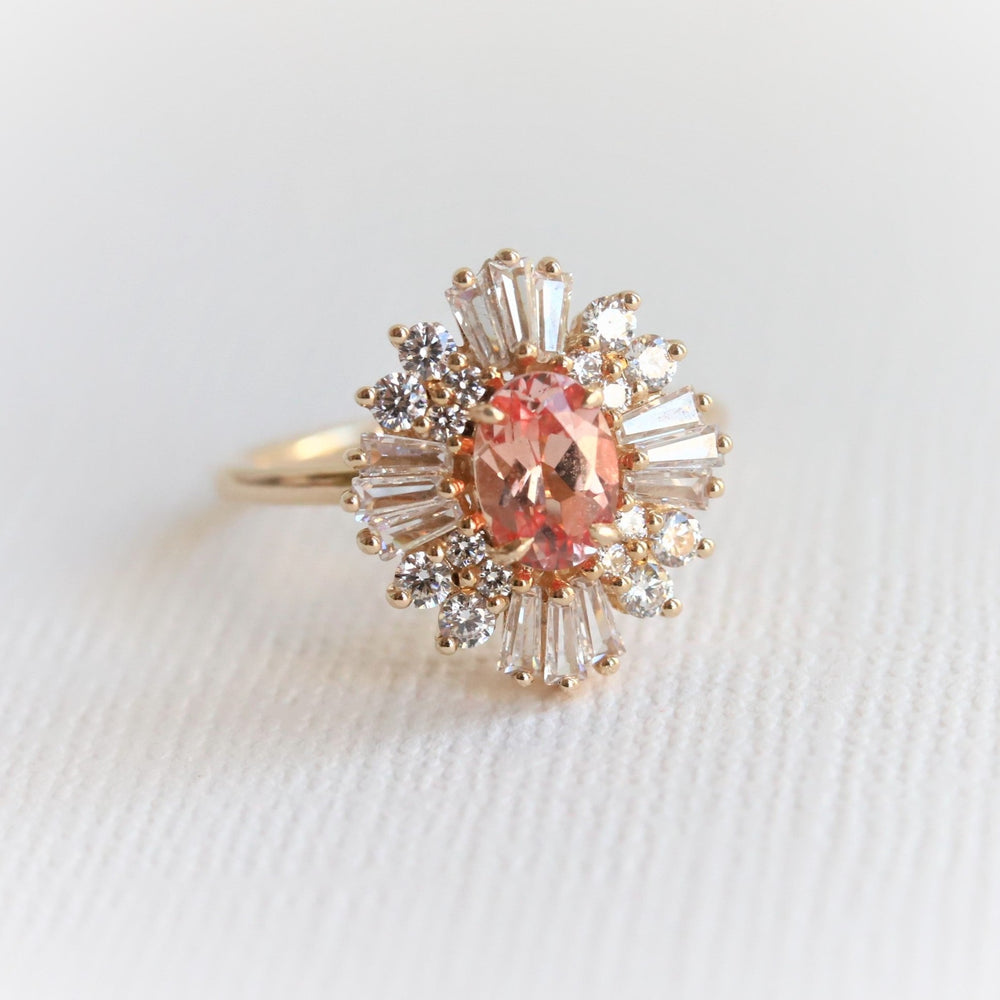 Victoria | Oval Chatham Champagne Sapphire Halo Ring