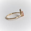 Ophelia | Pear Peach Sapphire Crown Promise Ring
