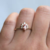Ophelia | Pear Peach Sapphire Crown Promise Ring