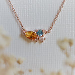 Bella | Citrine & Blue Topaz Cluster Necklace