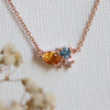 Bella | Citrine & Blue Topaz Cluster Necklace