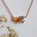 Bella | Citrine & Blue Topaz Cluster Necklace