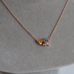 Bella | Citrine & Blue Topaz Cluster Necklace
