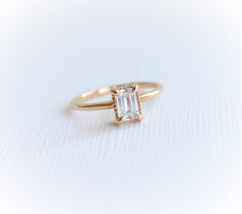 Carolyne | 0.5 ct. Emerald-Shaped Ring (Step Cut)