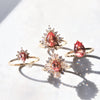 Ophelia | Pear Peach Sapphire Crown Promise Ring