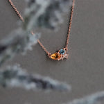 Bella | Citrine & Blue Topaz Cluster Necklace