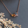 Bella | Citrine & Blue Topaz Cluster Necklace
