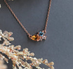 Bella | Citrine & Blue Topaz Cluster Necklace