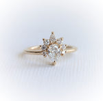 Ophelia | 0.3 ct. Pear Diamond Crown Ring