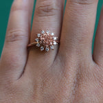 ROSE Halo Ring | Rose Ring With Diamond Halo