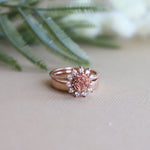ROSE Halo Ring | Rose Ring With Diamond Halo