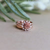 ROSE Halo Ring | Rose Ring With Diamond Halo