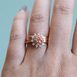 ROSE Halo Ring | Rose Ring With Diamond Halo