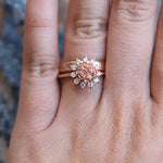 ROSE Halo Ring | Rose Ring With Diamond Halo