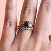 Brie | Heart Black Onyx & Pink Sapphire Cluster Ring