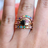 Brie | Heart Black Onyx & Pink Sapphire Cluster Ring