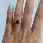 Brie | Heart Black Onyx & Pink Sapphire Cluster Ring