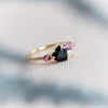 Brie | Heart Black Onyx & Pink Sapphire Cluster Ring