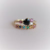 Brie | Heart Black Onyx & Pink Sapphire Cluster Ring