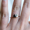 Brie | Heart Black Onyx & Green Sapphire Cluster Ring