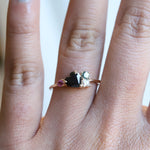 Brie | Heart Black Onyx & Green Sapphire Cluster Ring