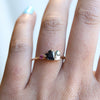 Brie | Heart Black Onyx & Green Sapphire Cluster Ring