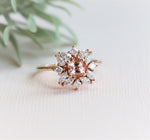 Jasmine No.1 | Morganite & Diamond Fancy Halo Ring