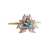 Layla | 14K Trillion Aquamarine & Diamond Petite Cocktail Ring - Emi Conner Jewelry 