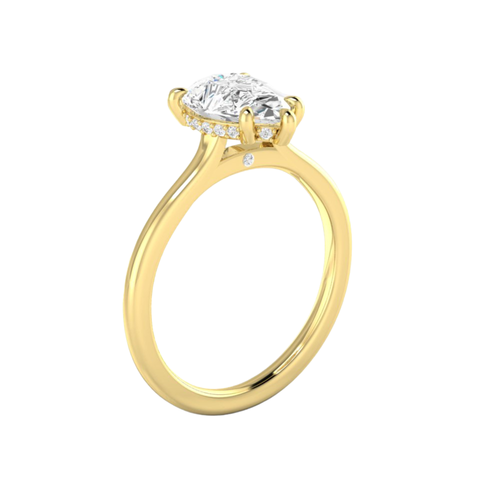 WYN Hidden Halo | Pear Solitaire Ring