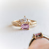 Stella | 14K Emerald Cut Pink Sapphire Hidden Star Ring - Emi Conner Jewelry 