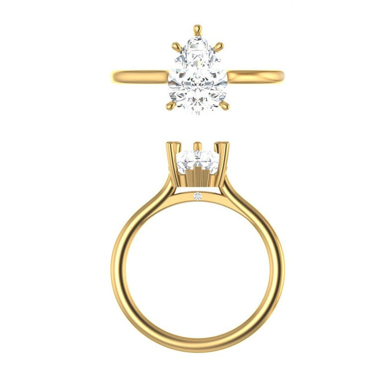 WYN Art Deco | Pear Solitaire Ring