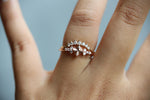 Scarlett | 14K Morganite & Diamond Cluster Ring - Emi Conner Jewelry 
