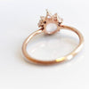 Olivia | 14K Rose Quartz & Diamond Crown Cluster Ring - Emi Conner Jewelry 