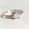 Olina | 14K Natural Australian Opal & Diamond Crown Ring - Emi Conner Jewelry 