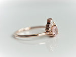 Olivia | 14K Rose Quartz & Diamond Crown Cluster Ring - Emi Conner Jewelry 