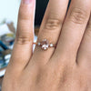 Cara No.1 | Oval Peach Morganite and Diamond Triple Station Ring - Emi Conner Jewelry 