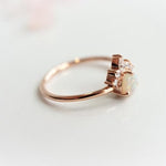 Olivia | 14K Australian Opal & Diamond Accented Promise Ring - Emi Conner Jewelry 