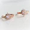 Olivia | 14K Rose Quartz & Diamond Crown Cluster Ring - Emi Conner Jewelry 