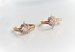 Olivia | 14K Rose Quartz & Diamond Crown Cluster Ring - Emi Conner Jewelry 