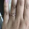 Cara No.1 | Oval Peach Morganite and Diamond Triple Station Ring - Emi Conner Jewelry 